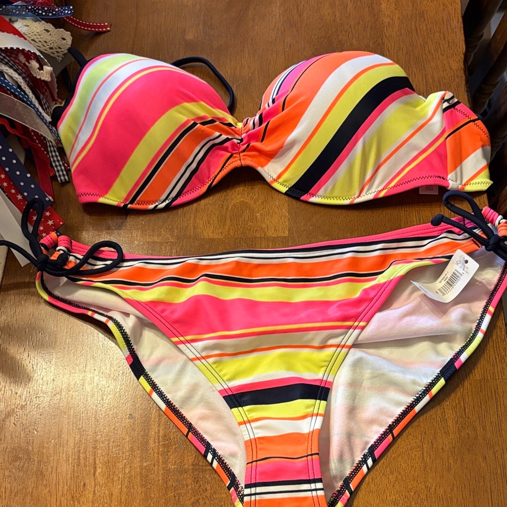 Vibrant Striped Bikini Set